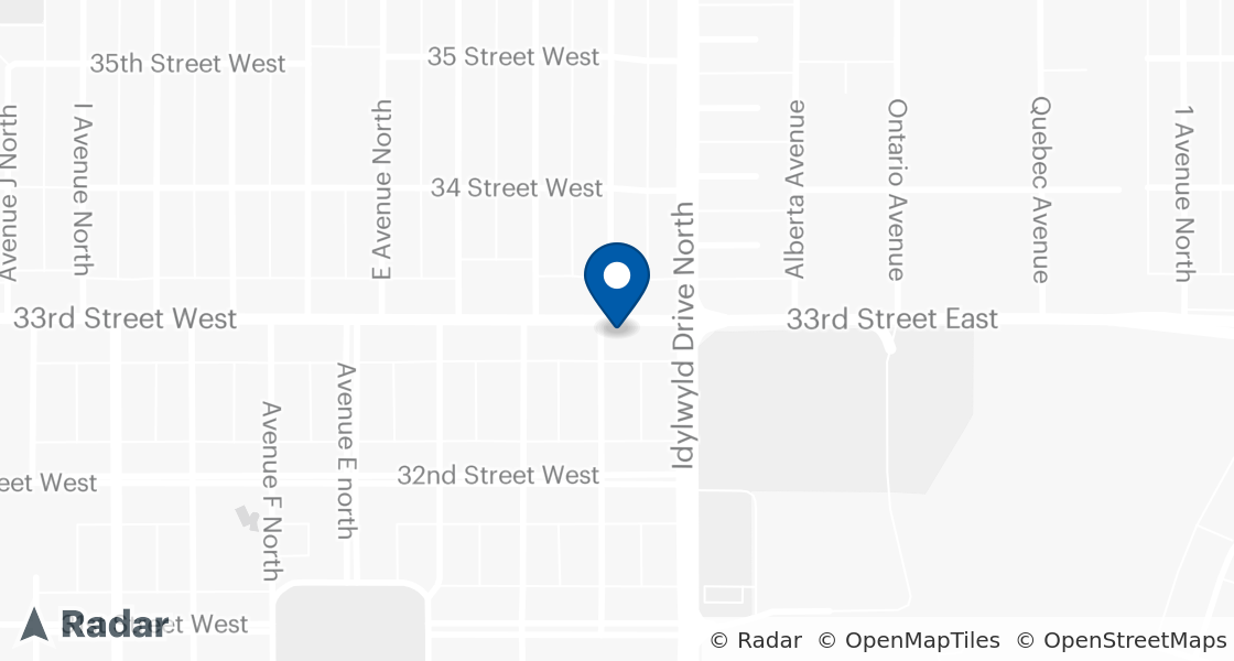 Map of Dairy Queen Location:: 119 33rd St W, Saskatoon, SK, S7L 0T9